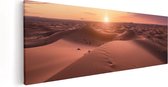 Artaza Canvas Schilderij Woestijn in de Sahara bij Zonsondergang - 90x30 - Foto Op Canvas - Canvas Print