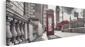 Artaza Canvas Schilderij Rode Telefooncel in Londen bij de Big Ben - 120x40 - Groot - Foto Op Canvas - Canvas Print