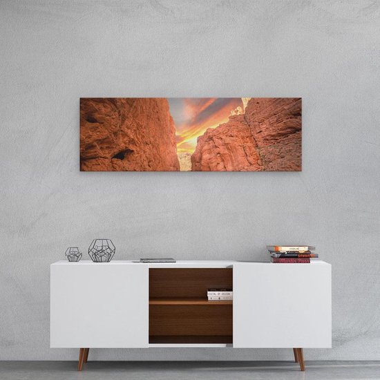 Artaza Peinture sur toile Gorges du Todgha dans l' Atlas, Maroc - 90x30 - Tableau sur toile - Impression sur toile