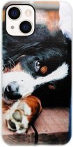 ADEL Siliconen Back Cover Softcase Hoesje Geschikt voor iPhone 13 Mini - Berner Sennenhond