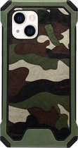 ADEL Kunststof Bumper Case Hoesje Geschikt voor iPhone 13 Mini - Camouflage Groen