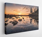 Canvas schilderij - Dawn dusk nature ripple -     237266 - 40*30 Horizontal