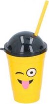 drinkfles smiley tong geel 15,5 cm 400 ml