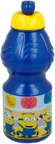 drinkfles Minions II junior 400 ml 6,5 x 18 cm blauw/geel