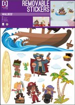 muursticker Pirates jongens 29,7 x 42 cm bruin 2-delig