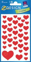 stickers Hartjes junior 7,6 x 12 cm papier rood 117 stuks