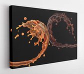 Canvas schilderij - Сombination of caramel chocolate flavors.-     1482126599 - 80*60 Horizontal