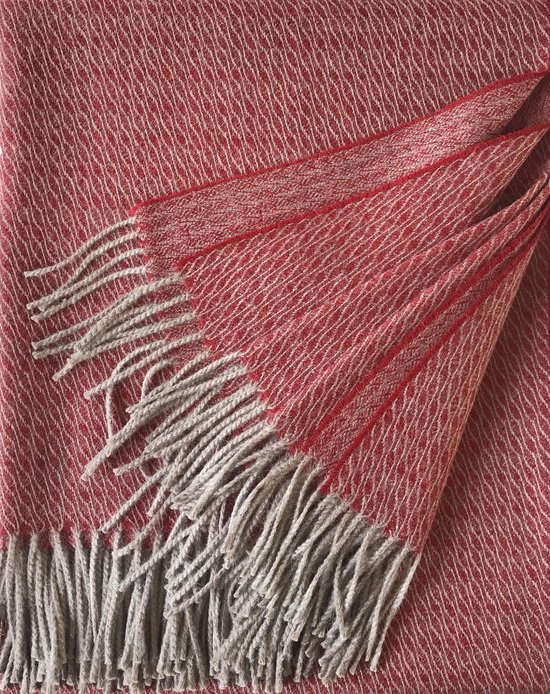 Plaid 100% laine d'alpaga - couverture - rouge - 130 x 180 cm | bol