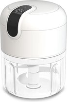Mini Hakmolen Elektrisch vaatwasser bestendig - Keukengerei - Foodprocessor - Groentesnijder - Uiensnijder - Chopper - RVS Messen - 250 ml
