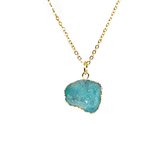 Lunar Wolff - Stone of Spirituality - Edelsteenketting - Green - Gold Plated