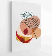 Canvas schilderij - Hand drawn tropical fruit with golden and watercolor texture 3 -    – 1912866997 - 80*60 Vertical