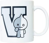 mok BT21 Van junior 300 ml keramiek wit/zwart