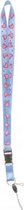 sleutelkoord hartjes 50 cm polyester blauw/roze