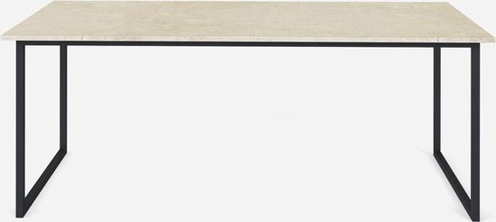 Marmeren Eettafel – Crema Marfil Beige (U-poot) – 240 x 80 cm – Gepolijst