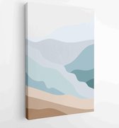 Canvas schilderij - Earth tones landscapes backgrounds set with moon and sun. Abstract Arts design for wall framed prints, canvas prints, poster, home decor, cover, wallpaper. 2 -