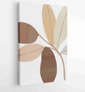 Canvas schilderij - Botanical wall art vector set. Earth tone boho foliage line art drawing with abstract shape. 2 -    – 1870947439 - 80*60 Vertical