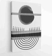 Canvas schilderij - Black and white organic shape Art brush design for wall framed prints, canvas prints, poster, home decor, cover, wallpaper. 4 -    – 1887339673 - 80*60 Vertical
