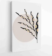Canvas schilderij - Botanical and gold abstract wall arts vector collection. 3 -    – 1876883185 - 80*60 Vertical