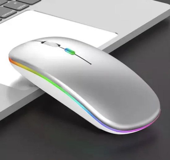 Ananiver hoofd Uitsluiten George Napoli - Draadloze muis - RGB gaming muis - Laptopmuis zilver |  bol.com