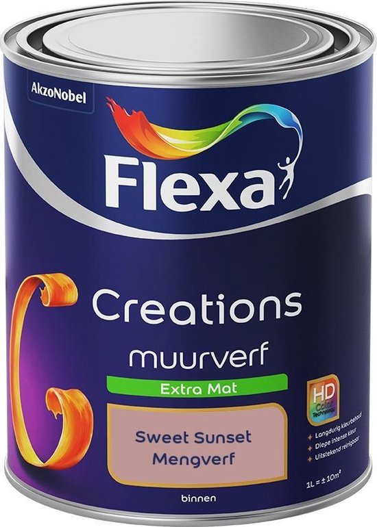 Flexa Creations - Muurverf - Extra Mat - Mengkleuren Collectie - Sweet Sunset - 1 l