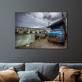 Wanddecoratie - Foto op Aluminium - Foto op Dibond -Aluminium Schilderij - Amerikaans vliegtuigwrak op IJsland - Fons Kern - 100x70 cm