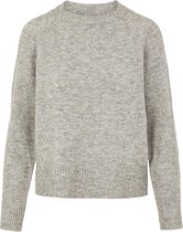 PIECES NOELLE LS O-NECK KNIT KAC Silver mink Dames Trui - Maat S