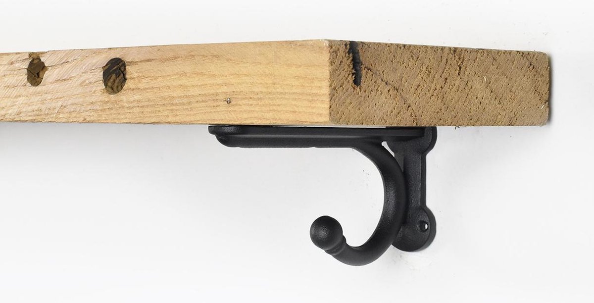 Barnwoodweb Hook Shelf Plankdragers - Industrieel Staal - 17x10 cm - Mat Zwart met Montageset