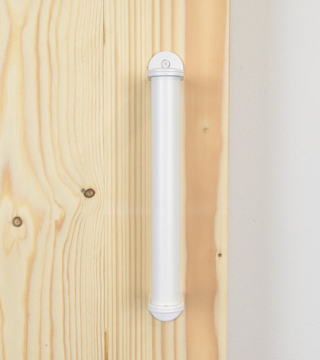 Barnwoodweb deurgreep Ottawa wit gepoedercoat staal 32x254 mm