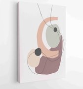 Canvas schilderij - Earth tones organic shape Art design for poster, print, cover, wallpaper, Minimal and natural wall art. Vector illustration. 4 -    – 1834693252 - 115*75 Vertic