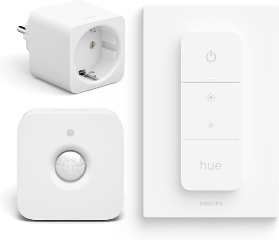 Philips Hue Combipack - Hue Smart Plug Nederland, Dimmer Switch en Bewegingssensor voor Binnen - Slimme Stekker
