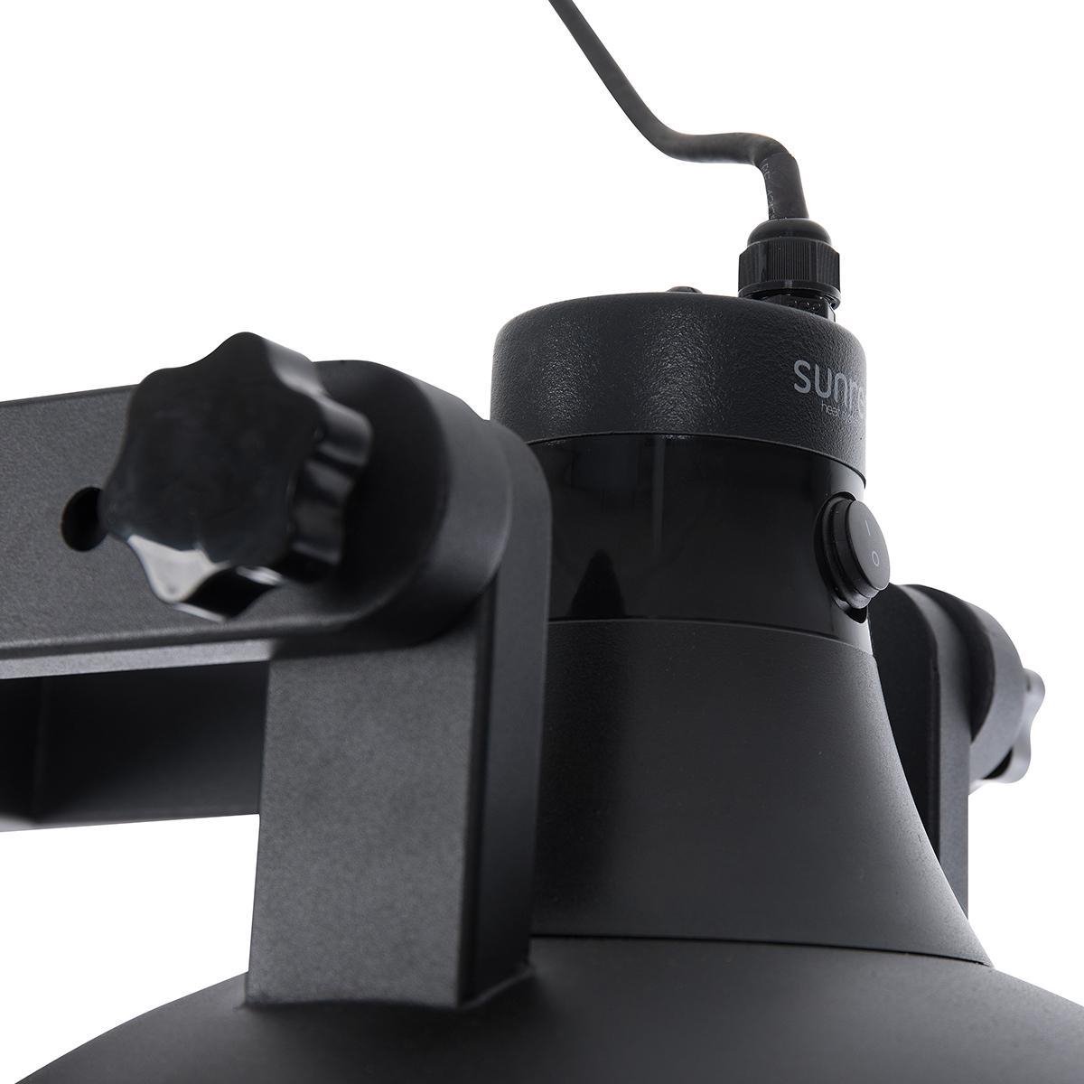 Sunred Indus II Bright 3000 W - Chauffage de terrasse suspendu - Noir