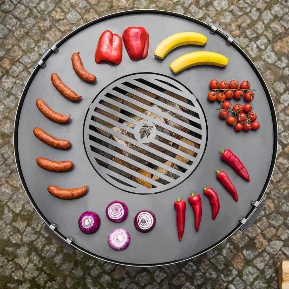 CookKing Grillplaat met grillrooster en 4 handvatten - 82 cm