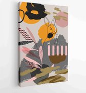 Canvas schilderij - Hand painted illustrations wall arts vector. Surface pattern design. 1 -    – 1843127542 - 50*40 Vertical