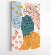 Canvas schilderij - Abstract organic shape Art design for poster, print, cover, wallpaper, Minimal and natural wall art. 2 -    – 1852841059 - 50*40 Vertical