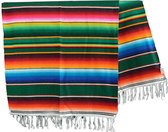 Mexicaanse Deken - Plaid - Serape - Gerecycled Acryl - 210 x 150 - Groen - BBXZZ0green4