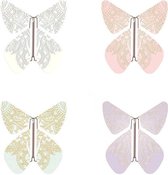 Magic Butterfly ® - Opdraai Vlinder - Magische Vlinders - Vlinder voor in een kaart - Tattoo Assortiment 4 stuks
