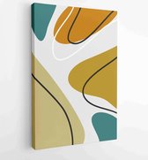 Canvas schilderij - Earth tones organic shape Art design for poster, print, cover, wallpaper, Minimal and natural wall art. Vector illustration. 4 -    – 1839106018 - 50*40 Vertica