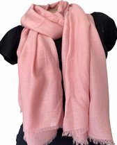 Lange Dames Sjaal - Effen - Unisex - Roze - 180 x 87cm