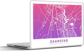 Laptop sticker - 15.6 inch - Stadskaart - Zaanstad - Paars - 36x27,5cm - Laptopstickers - Laptop skin - Cover