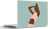 Laptop sticker - 14 inch - Vrouw - Zomer - Pastel - 32x5x23x5cm - Laptopstickers - Laptop skin - Cover