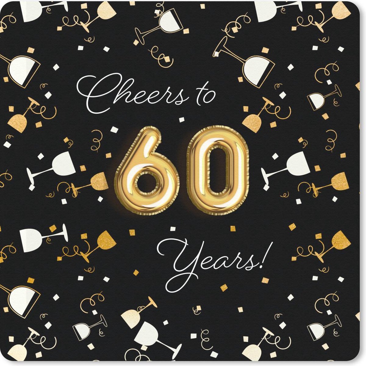 Muismat 20x20 cm - Mousepad Verjaardag - Quotes - 60 Jaar - Muismatten