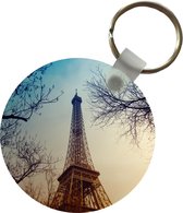 Sleutelhanger - Eiffeltoren - Bomen - Frankrijk - Plastic - Rond - Uitdeelcadeautjes