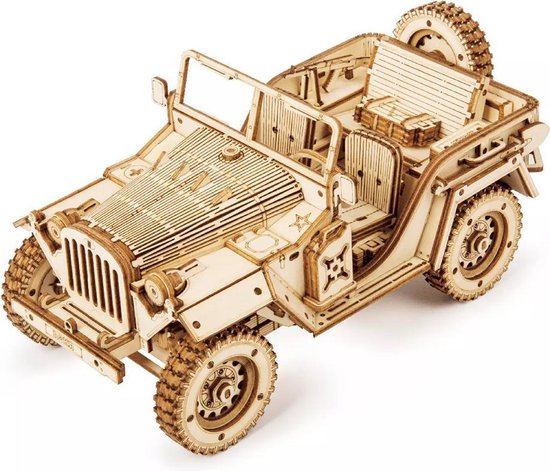 Doordeweekse dagen analogie Voorouder BrightWise® Robotime Jeep Hout Modelbouw Pakket Zonder Lijm - Bouwpakketten...  | bol.com