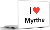 Laptop sticker - 11.6 inch - I love - Myrthe - Meisje - 30x21cm - Laptopstickers - Laptop skin - Cover