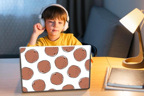 Laptop sticker - 10.1 inch - Kokosnoten - Zomer - Patroon - 25x18cm - Laptopstickers - Laptop skin - Cover