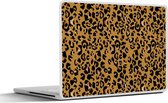 Laptop sticker - 15.6 inch - Dierenprint - Okergeel - Goud - 36x27,5cm - Laptopstickers - Laptop skin - Cover