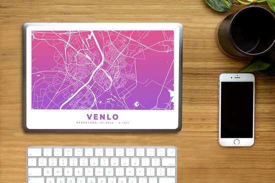 Sticker pour ordinateur portable - 13,3 pouces - Plan de la ville - Venlo - Nederland - Violet