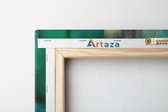 Artaza Canvas Schilderij Drieluik Abstracte Kunst - Groen met Goud - 120x60 - Foto Op Canvas - Canvas Print