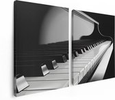 Artaza Canvas Schilderij Tweeluik Pianotoetsen - Noten - Piano - 120x80 - Foto Op Canvas - Canvas Print