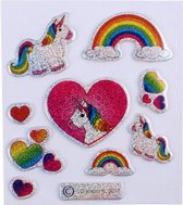 glitterstickers eenhoorn 7 x 11,5 cm hart